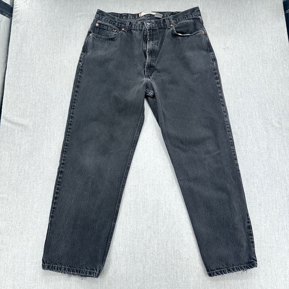Levis 550 Jeans Mens 40x32 Black Relaxed Fit Tapered Leg Vintage Denim D
